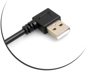 SYSTEM-S Micro USB Kabel 90° grad links gewinkelt Winkelstecker zu USB 2.0 Typ A (male) 90° Grad links gewinkelt Datenkabel Ladekabel ca. 27 cm