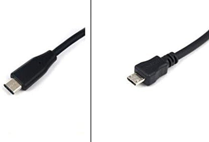 System-S USB Type C 3.1 to Micro USB 2.0 Host Adapter OTG On the Go Host Cable 10 cm in Black