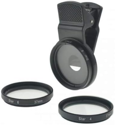 SYSTEM-S Sternfilter 3er Set 37 mm mit Clip Linse Filter in Schwarz für Smartphone