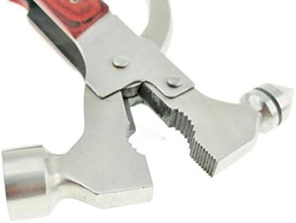 System-S Camping-Multi-Tool Werkzeug Mini Hammer Zange Schraubenschlüssel Säge Messer u.a.