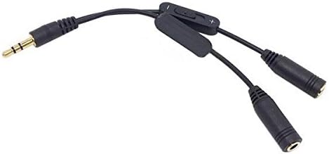 System-S Y Kabel Stereo Kopfhörer 3,5mm Klinkenstecker zu 2 x 3,5 mm Klinken Buchse mit separater Lautstärkenregelung