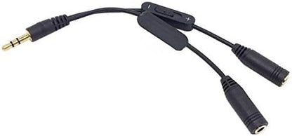 System-S Y Kabel Stereo Kopfhörer 3,5mm Klinkenstecker zu 2 x 3,5 mm Klinken Buchse mit separater Lautstärkenregelung