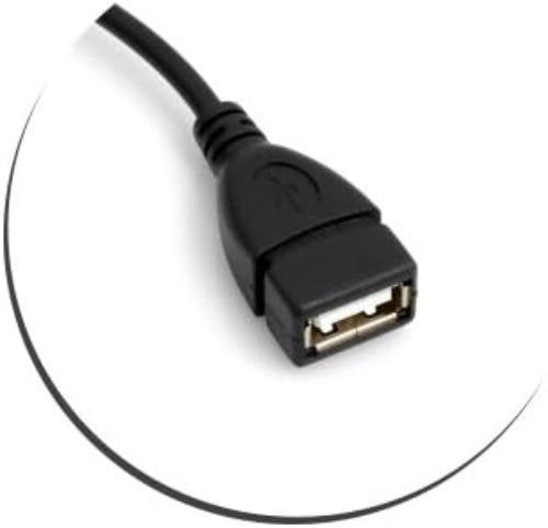 SYSTEM-S Mini USB (male) upward angle USB-On-The-Go Host cable to USB Type A (female) adapter cable 13.5 cm