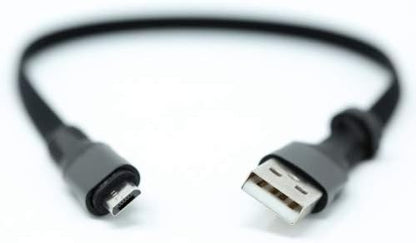 System-S USB A male to Micro USB male cable flat cable 32 cm in black
