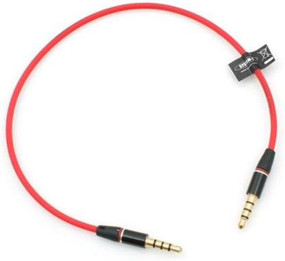System-S 4-pole 3.5 mm jack to jack audio stereo AUX headset cable extension 25 cm