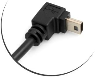 SYSTEM-S Mini USB 90° upward angled cable to Mini USB socket adapter data cable charging cable 27 cm 