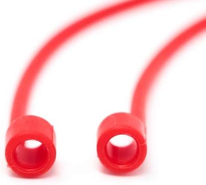 System-S 1x Silikon Halteband Holder für AirPods Kopfhörer in Rot
