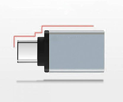 SYSTEM-S USB OTG On The Go Adapter USB Typ C 3.1 (male) zu USB A 3.0 (female) Konverter Adapter in Grau