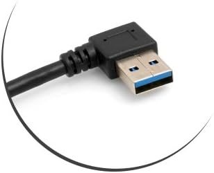 SYSTEM-S Micro USB 3.0 to USB 3.0 Type A 90° angled cable data cable charging cable 17 cm 