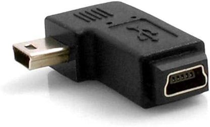 SYSTEM-S Mini USB (Female) to Mini USB (Male) 90° Right Angled USB Adapter