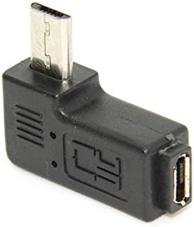 System-S 90° grad Links gewinkelt Winkelstecker Micro USB auf Micro USB Adapter OTG Host Cable Flash Drive Verbindung für Smartphone Handy Tablet PC