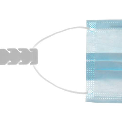 SYSTEM-S Silicone Mask Strap Rubber Band Mask Extension with Adjustment Buckles in White