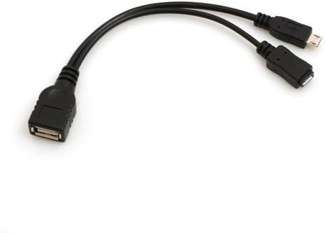 SYSTEM-S USB 2.0 Y cable 12 cm Type A female to Micro male + female adapter in black 