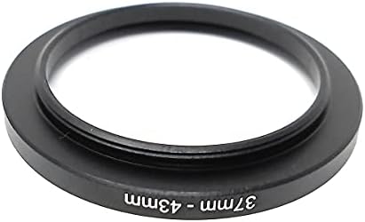 SYSTEM-S Objektiv Adapter 37 mm Gewinde zu 43 mm Step Up Ring in Schwarz für Filter