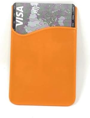 System-S 10x Smartphone Card Holder Silicone Case Card Case in Orange 
