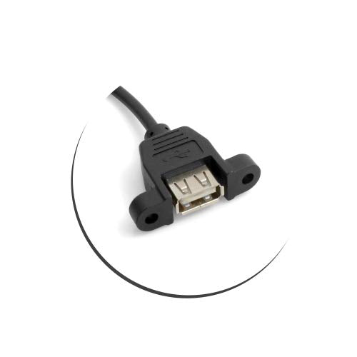 SYSTEM-S USB Type B Male to USB A Female Panel Mount Connector USB Cable Extension Cable 50cm