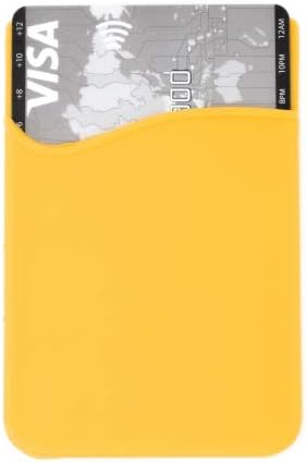 System-S 1x Smartphone Card Holder Silicone Case Card Case in Yellow
