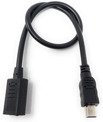 SYSTEM-S USB 3.1 cable 25 cm Type C female to Mini B male adapter in black