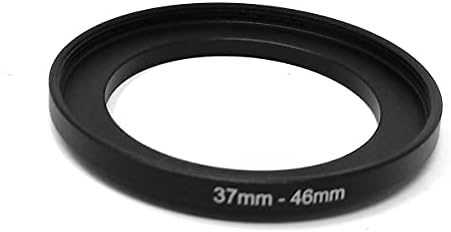 SYSTEM-S Objektiv Adapter 37 mm Gewinde zu 46 mm Step Up Ring in Schwarz für Filter