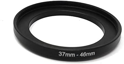 SYSTEM-S Objektiv Adapter 37 mm Gewinde zu 46 mm Step Up Ring in Schwarz für Filter