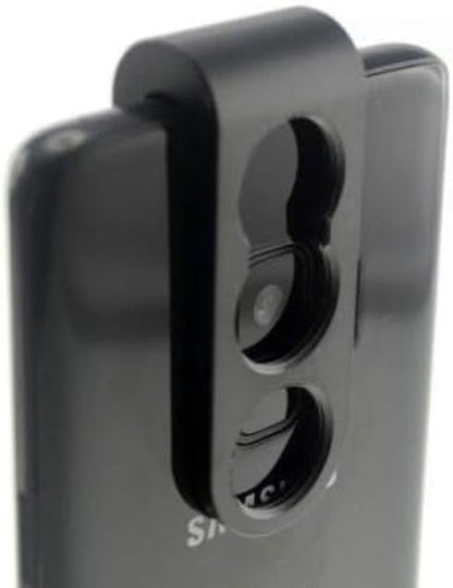 SYSTEM-S Teleskop Linse mit Standfuß und Schutztasche in Schwarz für Smartphone