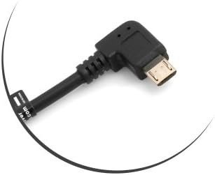 SYSTEM-S Micro USB cable 90° left angled angled plug to USB 2.0 Type A 90° right angled data cable charging cable approx. 27 cm