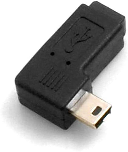 SYSTEM-S Mini USB (Female) to Mini USB (Male) 90° Right Angled USB Adapter