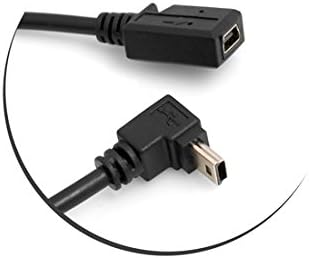 SYSTEM-S Mini USB 90° upward angled cable to Mini USB socket adapter data cable charging cable 27 cm 