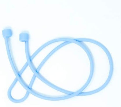 System-S 5x Silikon Halteband Holder für AirPods Kopfhörer in Hellblau