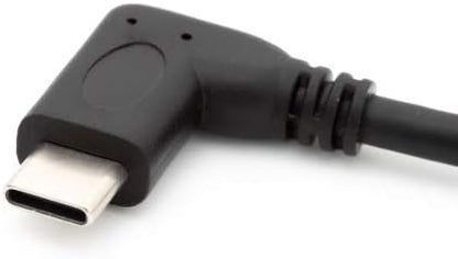 SYSTEM-S USB 3.1 Kabel 100 cm Typ C Stecker zu Buchse Winkel in Schwarz