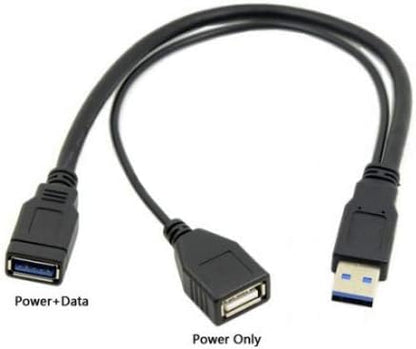 System-S USB 3.0 Typ A Stecker auf USB 3.0 Typ A Buchse HDD  Festplattenkabel mit Extra-Power USB 2.0 Typ A Buchse Y-Kabel
