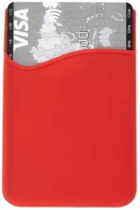 System-S 1x Smartphone Kartenhalter Silkonhülle Kartenetui in Rot