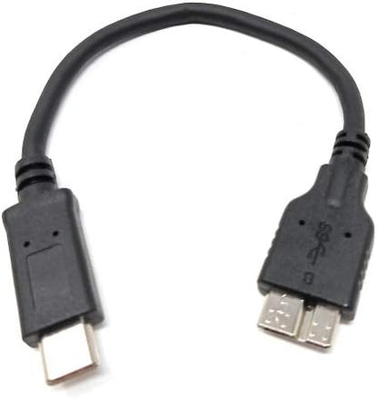 SYSTEM-S USB 3.1 cable 17 cm Type C plug to 3.0 Micro B plug in black