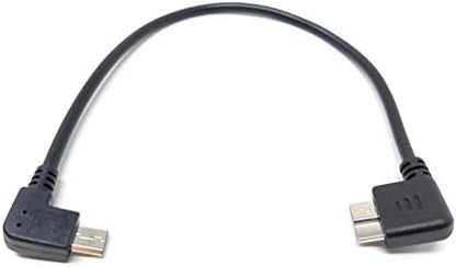 SYSTEM-S USB 3.0 Kabel 20 cm Micro B Stecker zu 2.0 Micro B Stecker Winkel