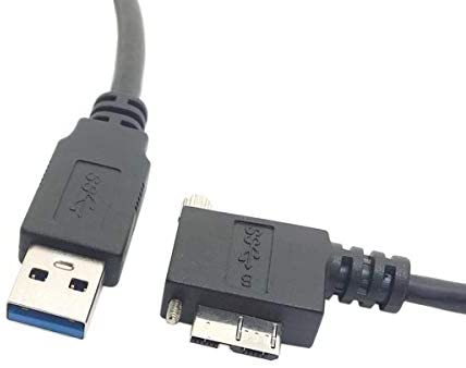 System-S 5m USB Kabel 3.0 A zu Winkel Links 3.0 mit Feststellschraube