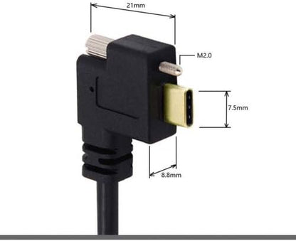 SYSTEM-S USB 3.1 cable 3 m Type C male to 3.0 Type A male angle screw in black 