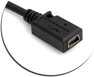 SYSTEM-S Mini USB 90° rechts gewinkelt Winkelstecker auf Mini USB Buchse Kabel Datenkabel Ladekabel 27 cm