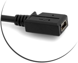 SYSTEM-S Mini USB 90° upward angled cable to Mini USB socket adapter data cable charging cable 27 cm 