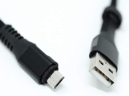 System-S USB A male to Micro USB male cable flat cable 32 cm in black