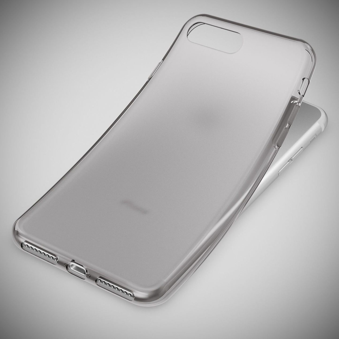 NALIA Handyhülle kompatibel mit iPhone 8 Plus / 7 Plus, Ultra-Slim Silikon Case, Dünne Crystal Schutz-Hülle Etui Handy-Tasche Schale Back-Cover Bumper, Smart-Phone Gummi-Hülle - X-Line Transparent