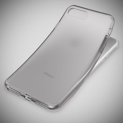 NALIA Handyhülle kompatibel mit iPhone 8 Plus / 7 Plus, Ultra-Slim Silikon Case, Dünne Crystal Schutz-Hülle Etui Handy-Tasche Schale Back-Cover Bumper, Smart-Phone Gummi-Hülle - X-Line Transparent