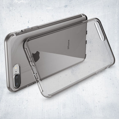 NALIA Handyhülle kompatibel mit iPhone 8 Plus / 7 Plus, Ultra-Slim Silikon Case Cover Crystal Schutz-Hülle Dünn Durchsichtig, Etui Handy-Tasche Back-Cover Schale Transparent Smart-Phone Bumper - Grau