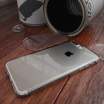 NALIA Handyhülle kompatibel mit iPhone 8 Plus / 7 Plus, Ultra-Slim Silikon Case Cover Crystal Schutz-Hülle Dünn Durchsichtig, Etui Handy-Tasche Back-Cover Schale Transparent Smart-Phone Bumper - Grau
