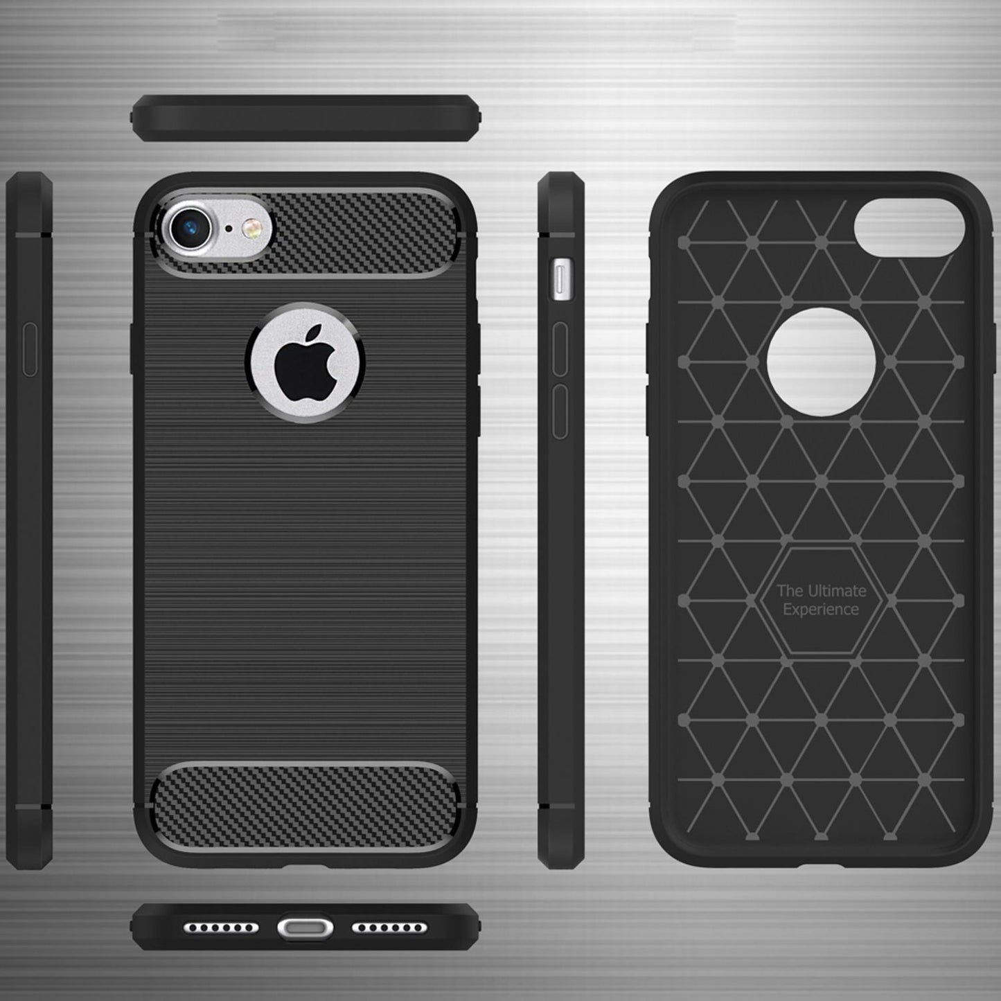 NALIA Handyhülle für Apple iPhone 7 Hülle, Karbon Optik Stylische Handyhülle