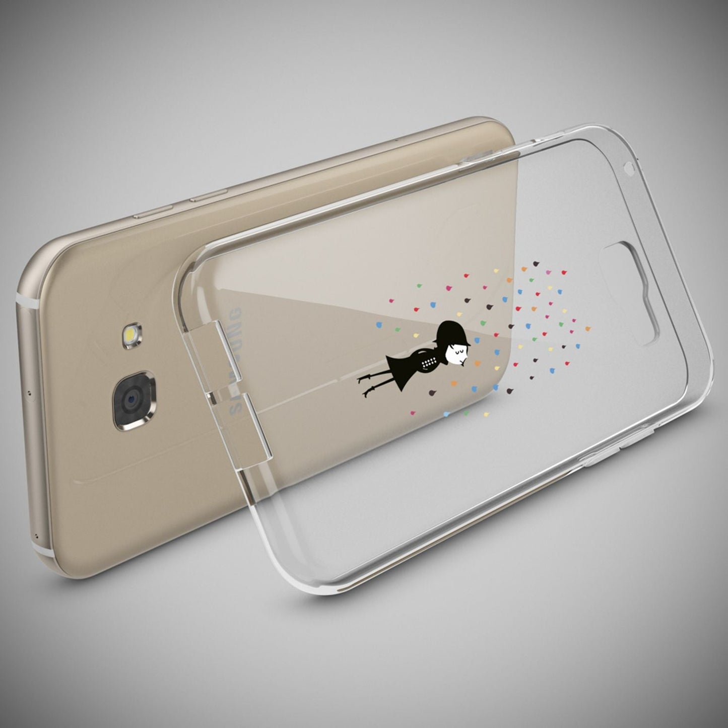 NALIA Handyhülle kompatibel mit Samsung Galaxy A5 2017, Slim Silikon Motiv Case Cover Schutz-Hülle Dünn Durchsichtig Etui Handy-Tasche Backcover Transparent Bumper