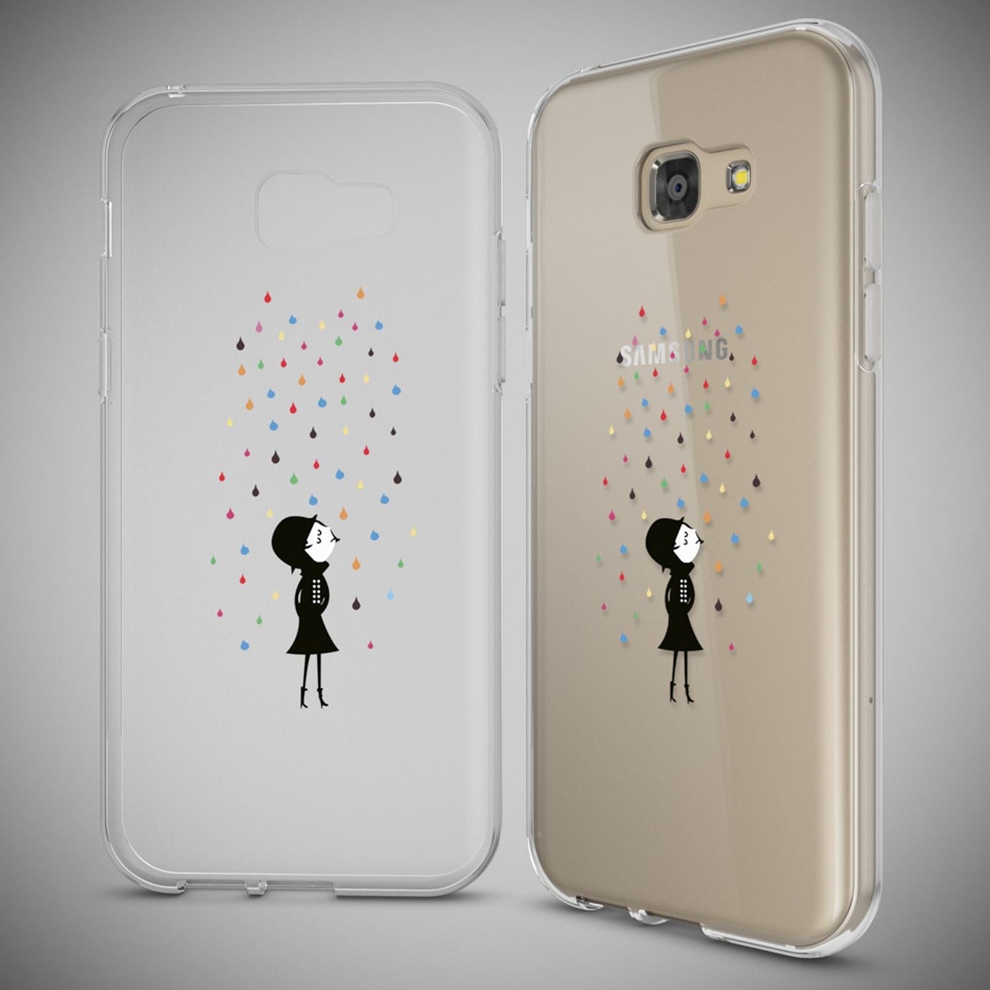 NALIA Handyhülle kompatibel mit Samsung Galaxy A5 2017, Slim Silikon Motiv Case Cover Schutz-Hülle Dünn Durchsichtig Etui Handy-Tasche Backcover Transparent Bumper