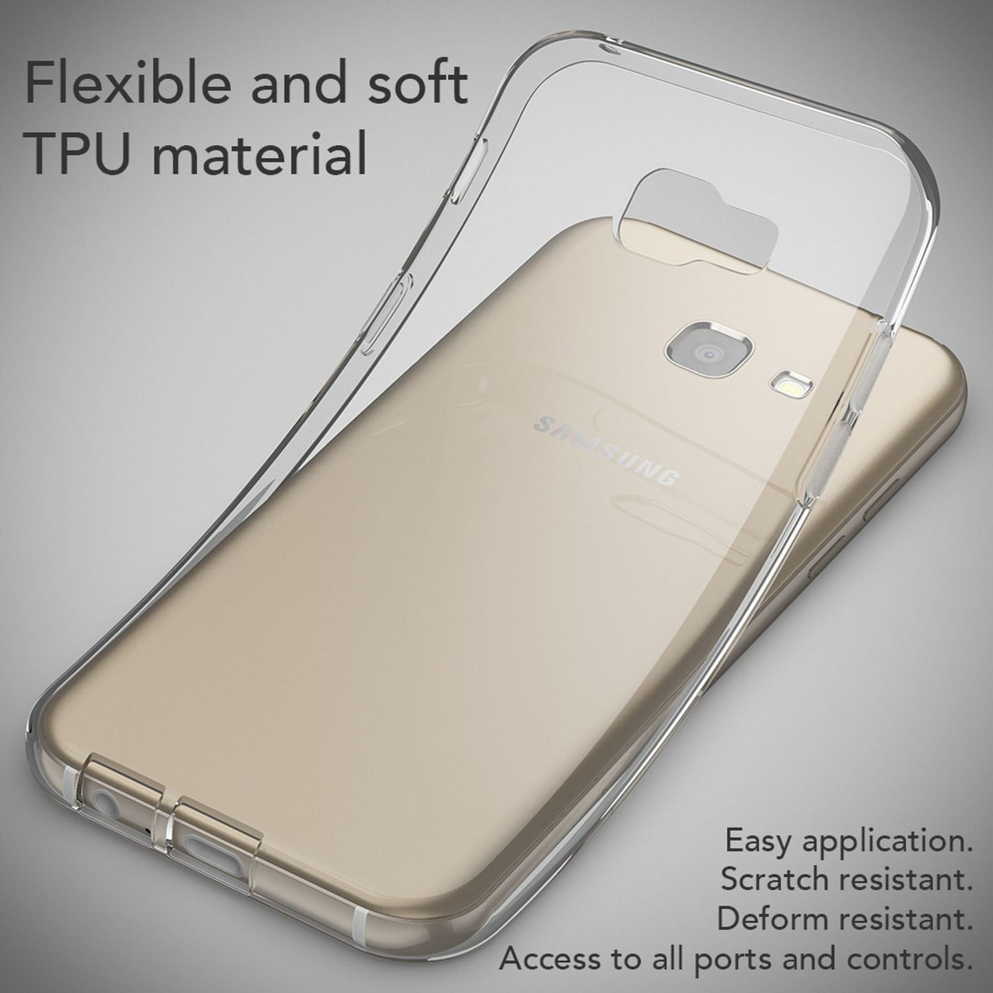 NALIA Handyhülle kompatibel mit Samsung Galaxy A5 2017, Slim Silikon Motiv Case Cover Schutz-Hülle Dünn Durchsichtig Etui Handy-Tasche Backcover Transparent Bumper