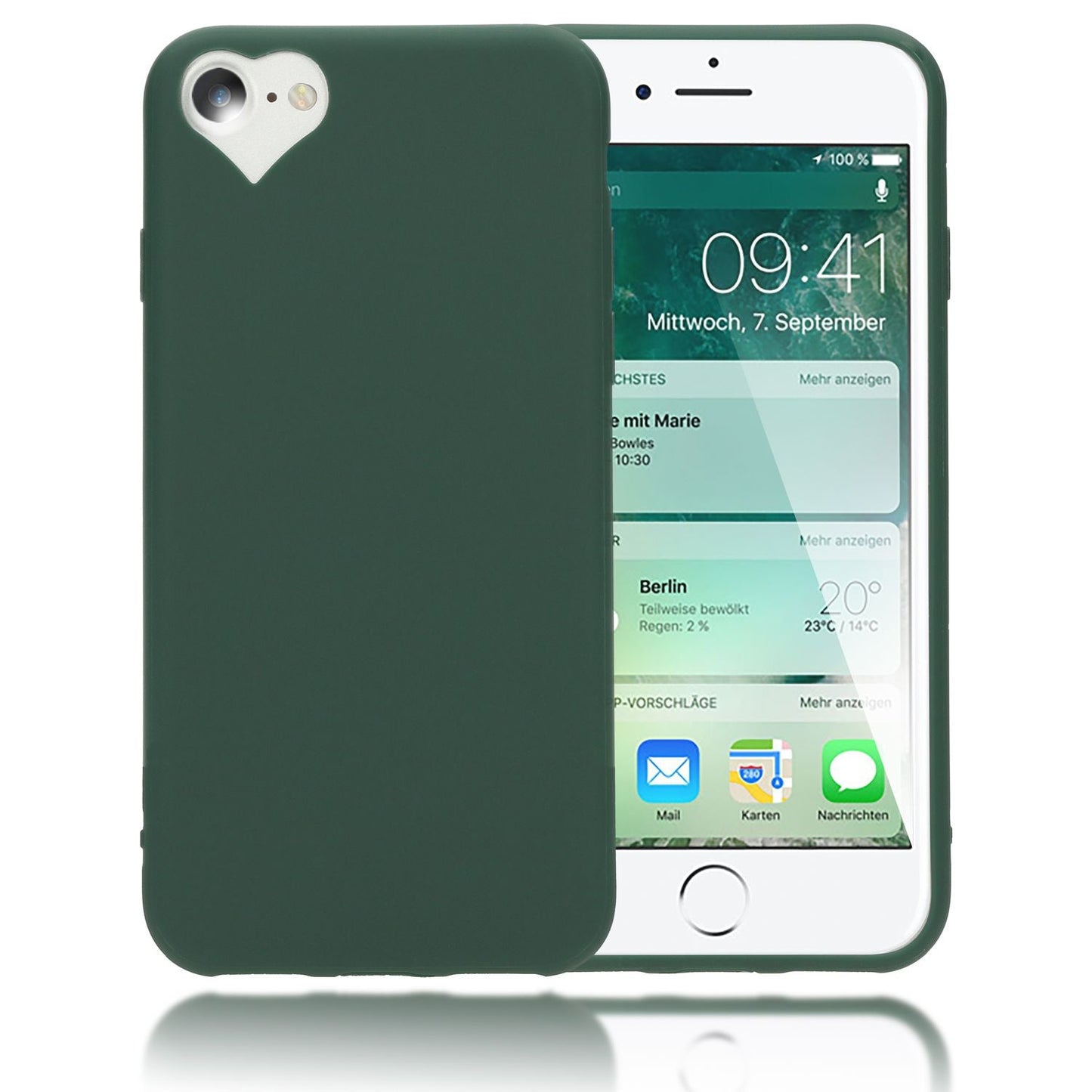 NALIA Handy Hülle für iPhone SE 2022 / SE 2020 / 8 / 7, Herz Case Cover Schutz