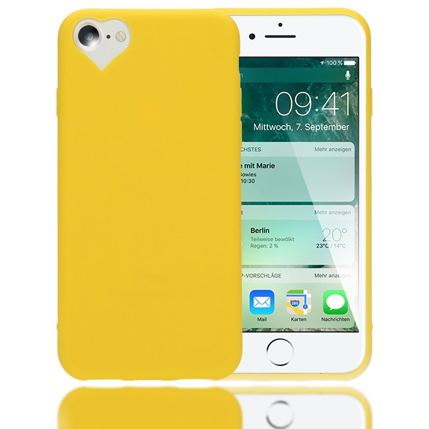 NALIA Handy Hülle für iPhone SE 2022 / SE 2020 / 8 / 7, Herz Case Cover Schutz