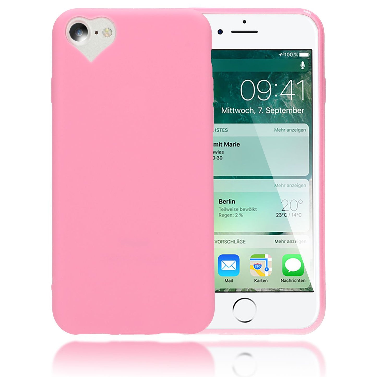 NALIA Handy Hülle für iPhone SE 2022 / SE 2020 / 8 / 7, Herz Case Cover Schutz